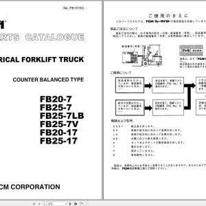 TCM Forklift FB20 7 FB25 7 FB25 7LB FB25 7V FB20 17 FB25 17 Parts Catalogue PB 81KC 1