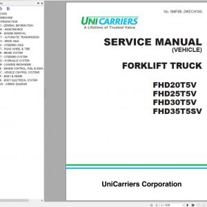 TCM Unicarrier Forklift FHD20T5V FHD25T5V FHD30T5V FHD30T5SV Service Manual SMFBE 2WECH160 1