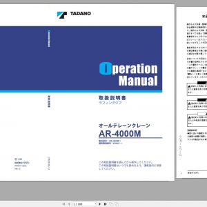 Tadano All Terrain Crane AR 4000M 1 450401 Operation Manual 1999 JP 1