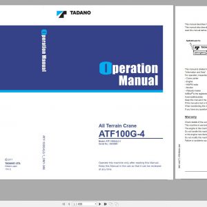 Tadano All Terrain Crane ATF 100G4J 1 GA5288 Operation Manual 2017 1