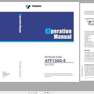 Tadano All Terrain Crane ATF 130G5J 1 GC5159 Operation Manual 2016 1