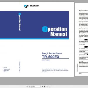 Tadano Rough Terrain Crane TR 500EX 3 545242 Operation Manual 2006 JP EN 1