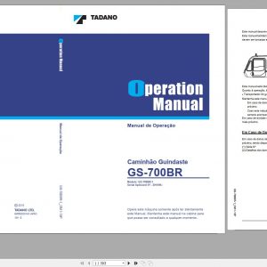 Tadano Truck Crane GS 700BR 1 291096 Operation Manual 2015 PT 1