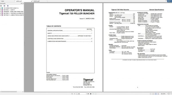 Tigercat 720 Feller Buncher Operator Service Manual 2