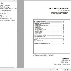 Tigercat Air Conditioning System Service Manual 1