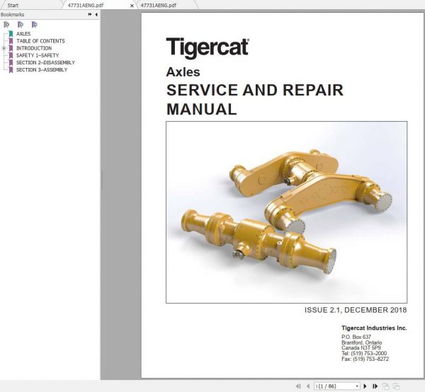 Tigercat Axles Service and Repair Manual 1