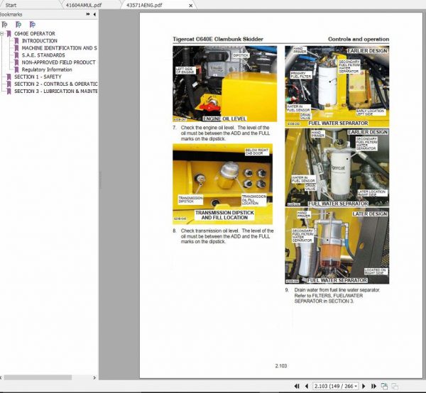 Tigercat Clambunk Skidder C640E 6402001 6402500 Operator Manual 2