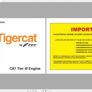 Tigercat FPT C87 T4f ENGINE Operator Service Repair Manual 3