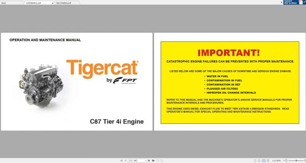 Tigercat FPT C87 T4i ENGINE Operator Service Repair Manual 3