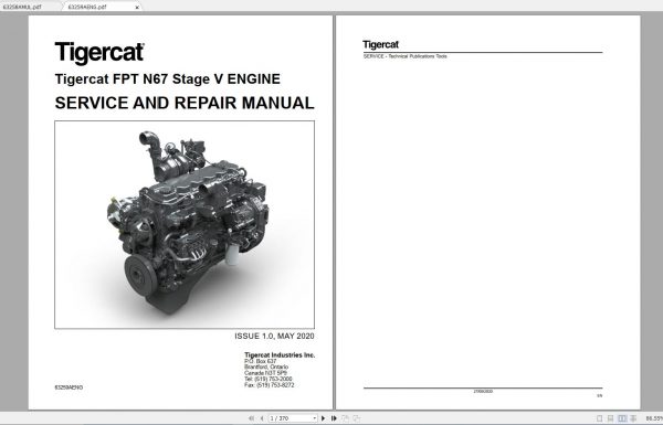 Tigercat FPT N67 Stage V ENGINE Operator Service Repair Manual 1