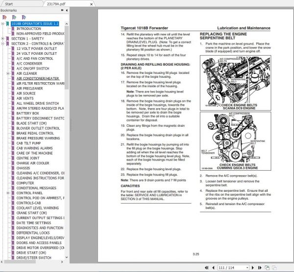 Tigercat Forwarder 1018B 10180501 10180599 Operator Manual 2
