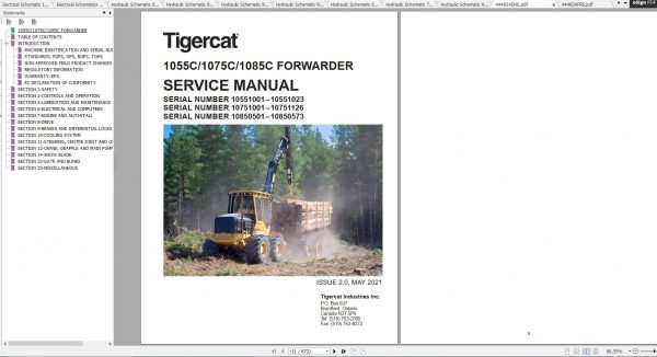 Tigercat Forwarder 1075C 10751001 10751500 Operator Service Manual 4
