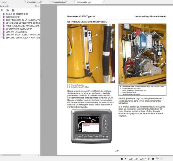 Tigercat Harvester H250D 250H2201 250H3000 Operators Manual 2