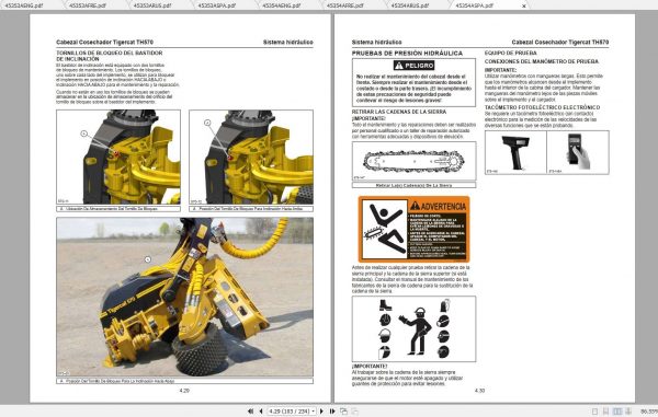 Tigercat Harvesting Head TH570 5700101 5701000 Operators Service Manual 3