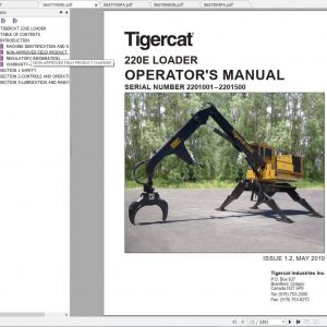 Tigercat Loader 220E 2201001 2201500 Operators Service Manual 2