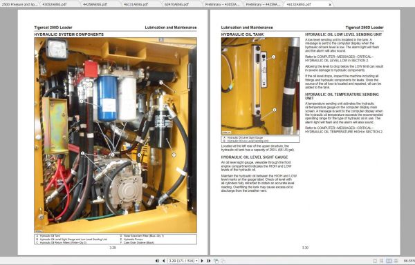 Tigercat Loader 250D 2502101 2504500 Operators Service Manual 3