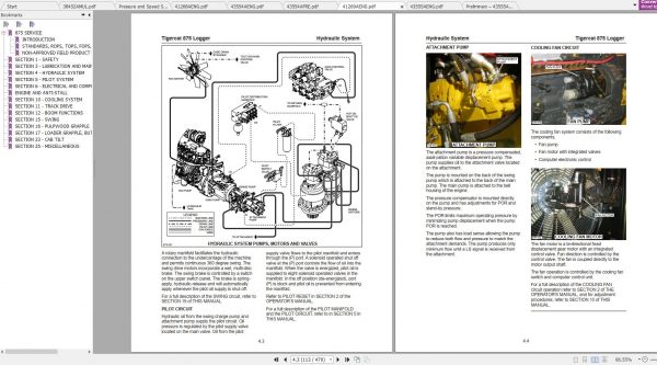 Tigercat Logger 875 8750101 8752000 Operator Service Manual 3