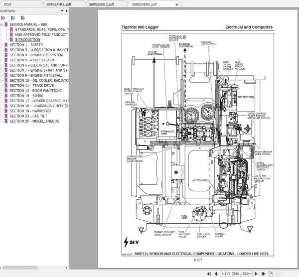 Tigercat Logger 880 8800101 8800500 Operator Service Manual 3