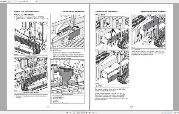 Tigercat Material Processor 6500 65000001–65000500 Operators Manual 62036AENG 2