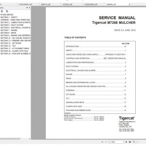 Tigercat Mulcher M726E 726M3501 726M5000 Operator Service Manual 1