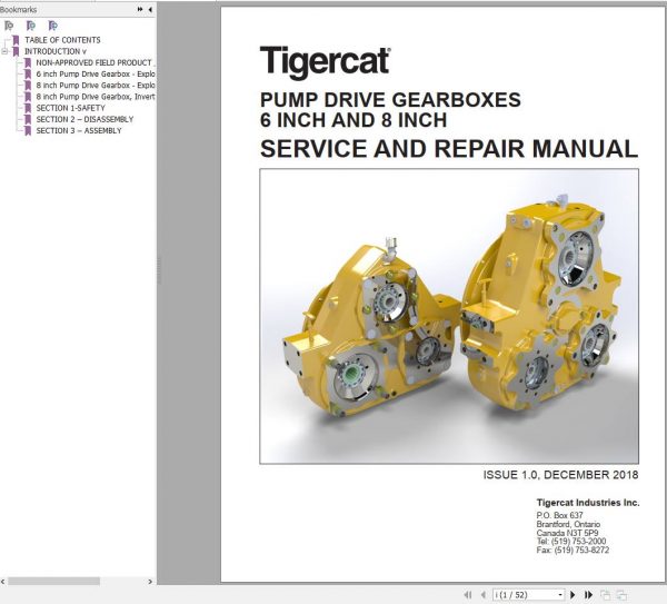 Tigercat Pump Drive GearBoxes Service and Repair Manual 47736AENG 1