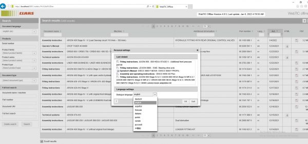 CLAAS WebTIC Offline EN 01.2022 Operator Manual Repair Manual Service Documentation EN DVD 3