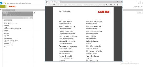 CLAAS WebTIC Offline EN 01.2022 Operator Manual Repair Manual Service Documentation EN DVD 4