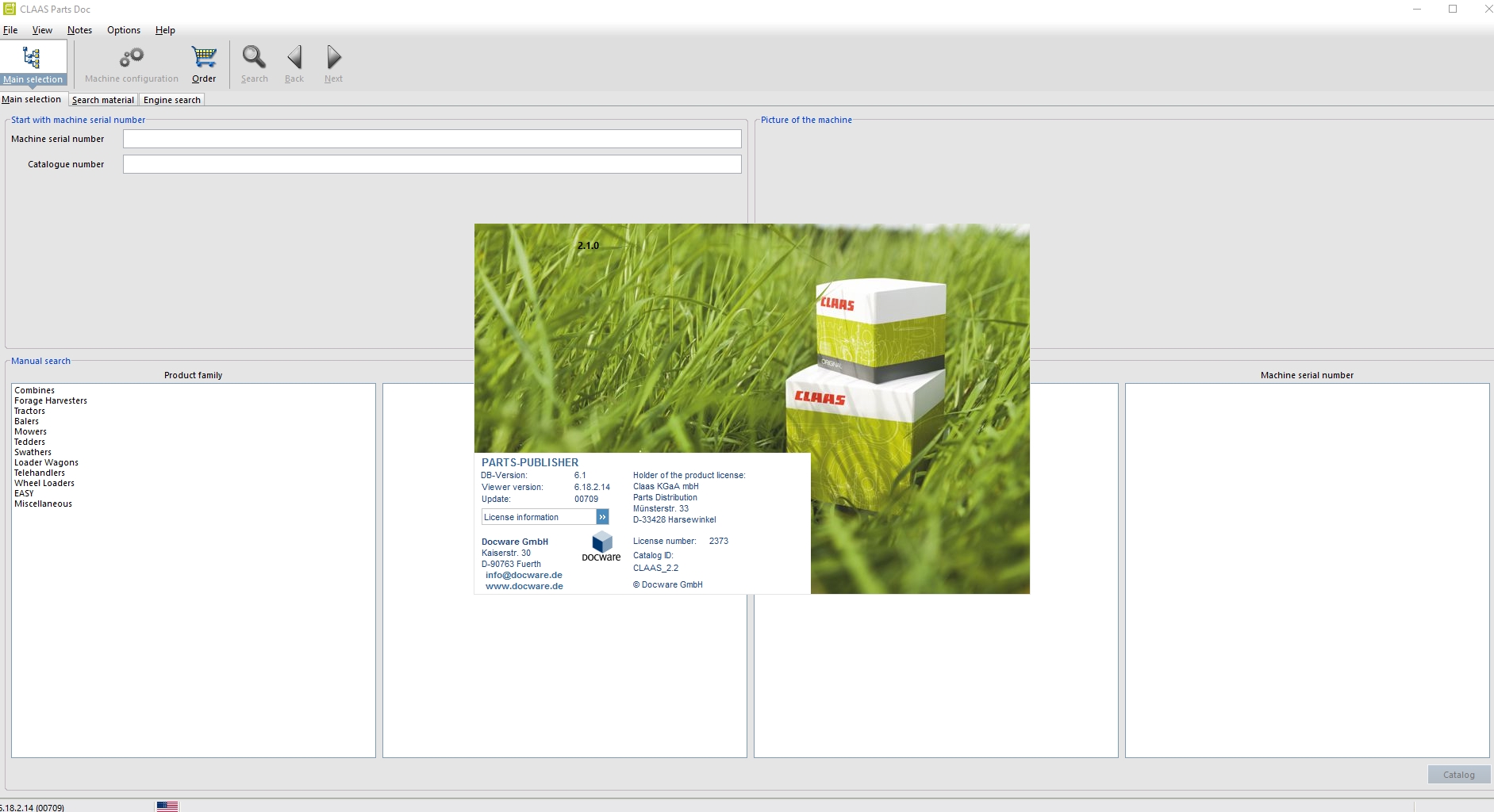Claas Parts Doc 2.2 01.2022 Agricultural Updated 709 EPC Spare Parts Catalog DVD 1