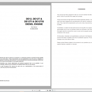 Daewoo Diesel Engine DE12 DE12T DE12TI DE12TIS Shop Manual 1