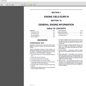 Daewoo Engine CIELO EURO III Manual 1