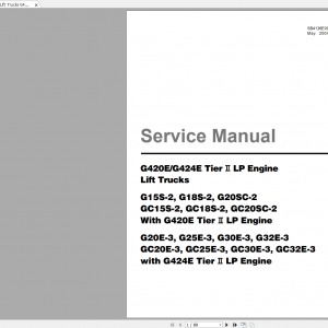 Daewoo Lift Trucks G420E G424E Tier II LP Engine Service Manual 1
