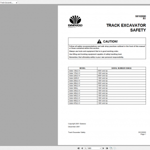 Daewoo Track Excavators Safety Manual 1