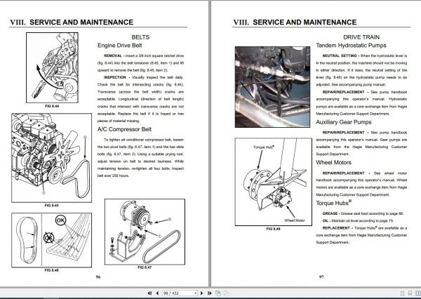 Hagie Hi Tractor DTS 10 U1410550001 thru U1410550200 Operator Manual 493331 2004 2