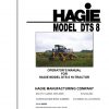 Hagie Hi Tractor DTS 8 U1210550001 thru U1210550100 Operator Manual 493327 2004 1