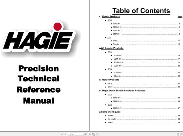 Hagie Hi Tractor Precision Technical Reference Manual 1