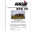 Hagie Hi Tractor STS 10 U1610770001 thru U1610770100 Operator Manual 493385 2006 1