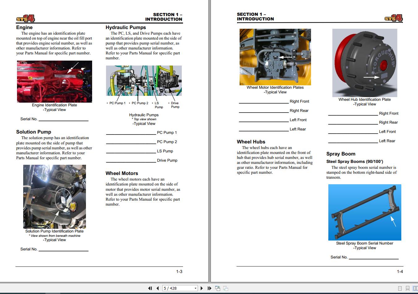 Hagie Hi Tractor STS 14 17001 17500 Technical Manual 493686 2016 2