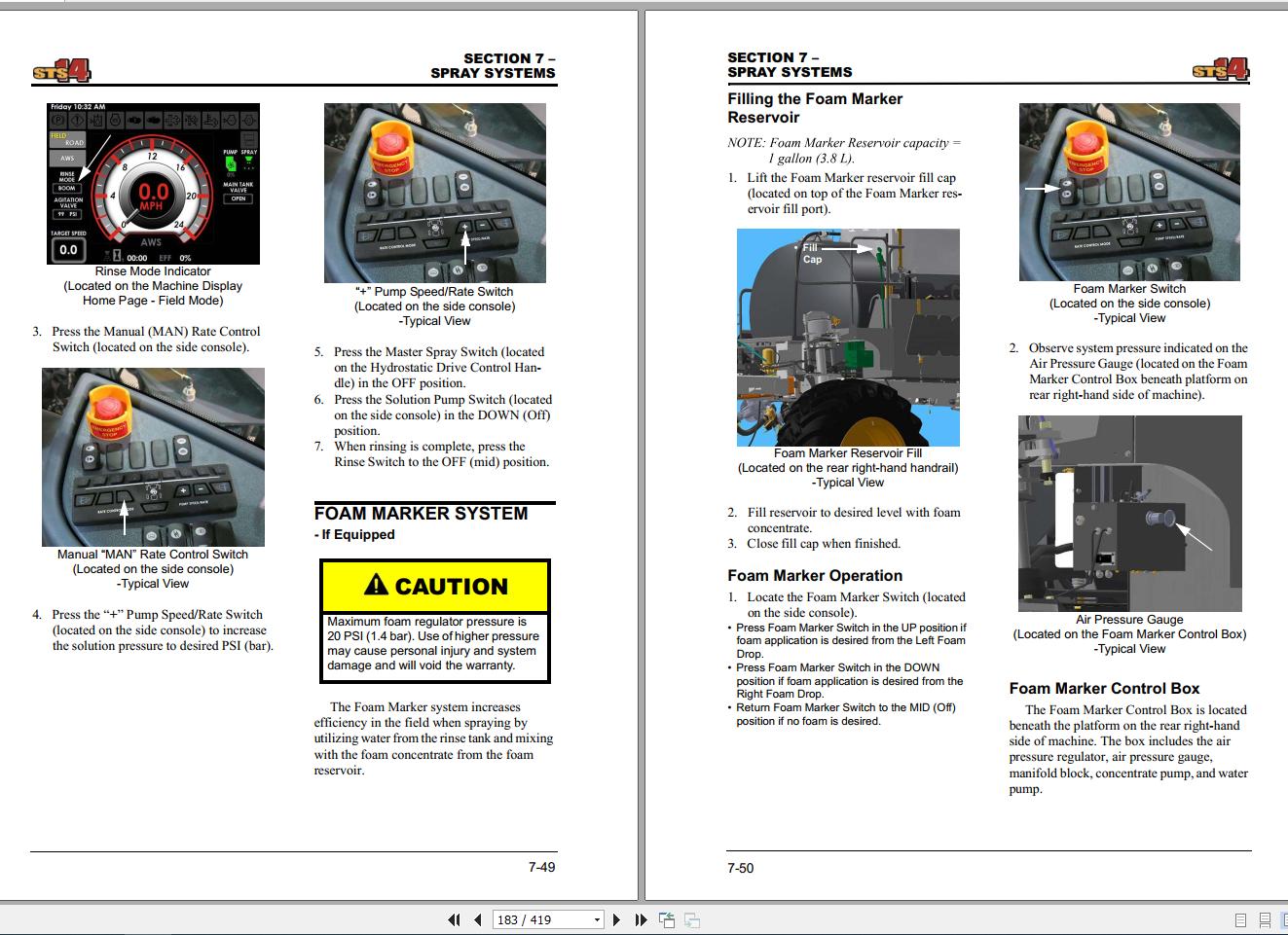 Hagie Hi Tractor STS 14 SNU16121616001 200 Technical Manual 493633 2016 2