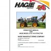Hagie Hi Tractor STS 14 U1630990001 thru U1630990100 Operator Manual 493453 2008 1