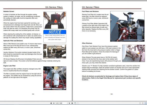 Hagie Hi Tractor STS 14 U1631331001 through U1631331200 Operator Manual 493555 2012 2