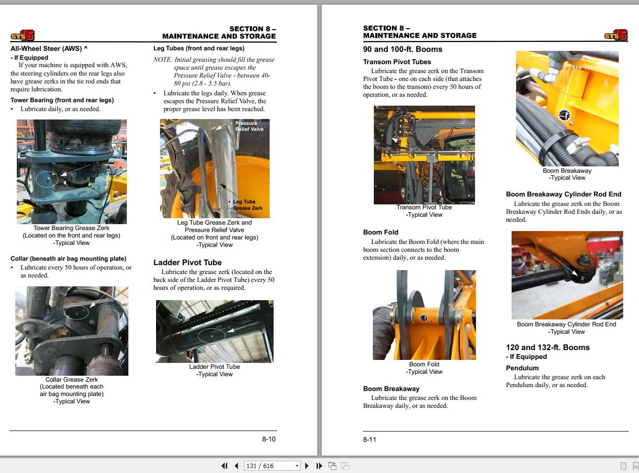 Hagie Hi Tractor STS 16 SNU16181414001 100 Operator Manual 493584 2016 2