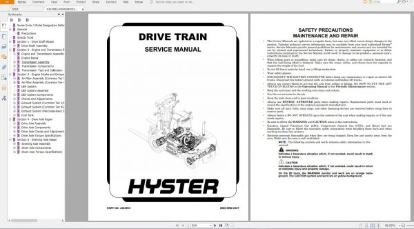 Hyster Forklift PDF Updated 11.2021 Class 1 5 Serivce Repair Manuals 1
