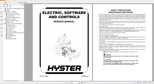Hyster Forklift PDF Updated 11.2021 Class 1 5 Serivce Repair Manuals 3
