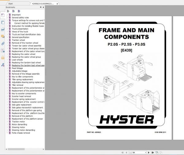 Hyster Forklift PDF Updated 11.2021 Class 1 5 Serivce Repair Manuals 7861e6515b2a9903c
