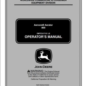 John Deere Aecore Aerator 800 PIN 045001 1 Operators Manual OMTCU17121 J2 2002 1