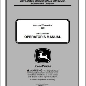 John Deere Aecore Aerator 800 PIN 060001 Operators Manual OMTCU21565 E0 2010 1