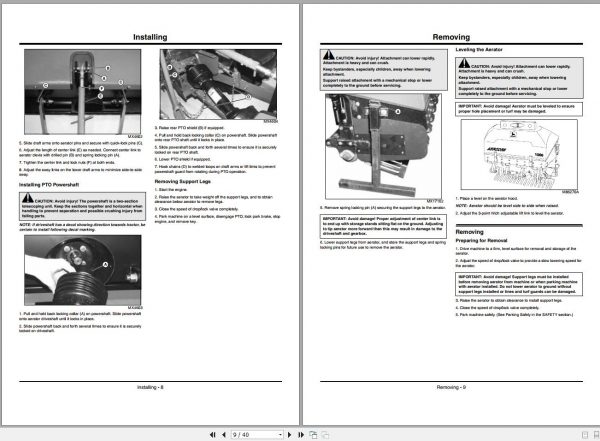 John Deere Aecore Tractor Mounted Aerator 1000 1500 2000 Operators Manual OMTCU28130 C2 2012 2