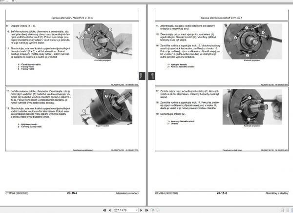 John Deere Alternator and Startor Workshop Manual CTM164 Czech 2