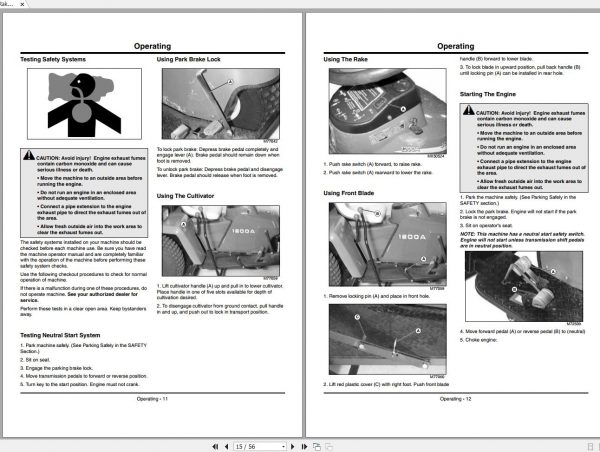 John Deere Bunker Rake 1200A SN 190001 Operators Manual OMTCU30901 L1 2011 2