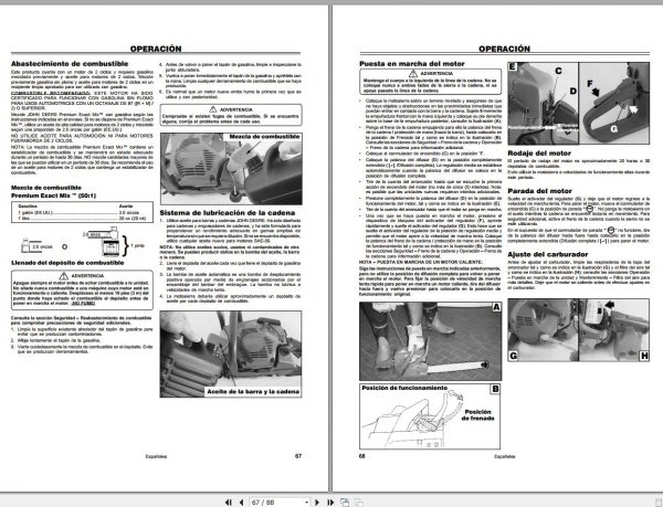 John Deere Chain Saws CS36 CS40 UT10912 UT10922 Operators Manual OMPS04118K3 2000 2